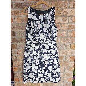The Limited Navy White Floral Sleeveless Sheath Dress Business Casual Size 8 NEW